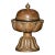 Vintage Copper Tiered Lotus Base Bell With Domed Cover For Sale