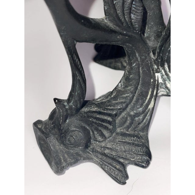 Black Black Bronze Metal Iron Globe Orb For Sale - Image 8 of 9