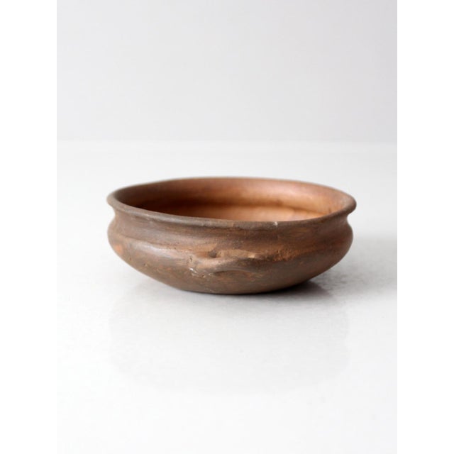 Ceramic Antique Terra Cotta Folk Pottery Bowl With Handles For Sale - Image 7 of 10