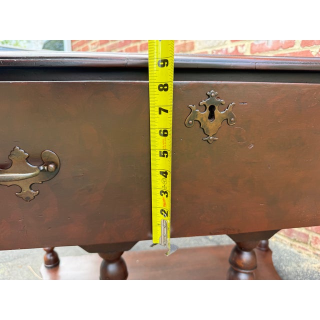 Antique William & Mary Walnut and Burl Walnut Veneer Lowboy Console Table For Sale - Image 9 of 18