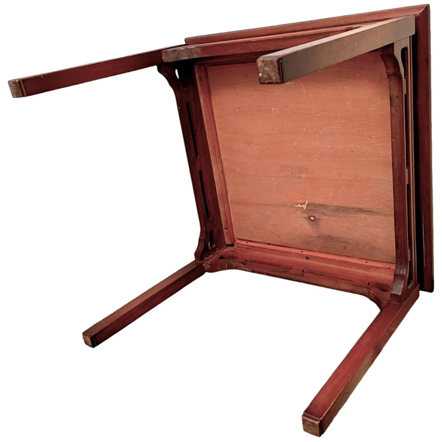 1940s Vintage Hardwood Asian Inspired Side Tables by Ferguson Bros