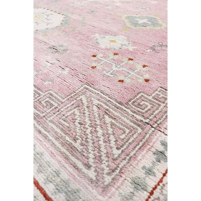 Traditional Pasargad Home Khotan Pink Wool Area Rug- 9' 2'' X 11'11'' For Sale - Image 3 of 6