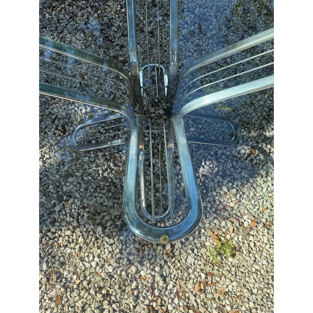 Vintage 1970s Glass & Chrome Dining Set With Hunter Green Cantilever Chairs For Sale - Image 14 of 16