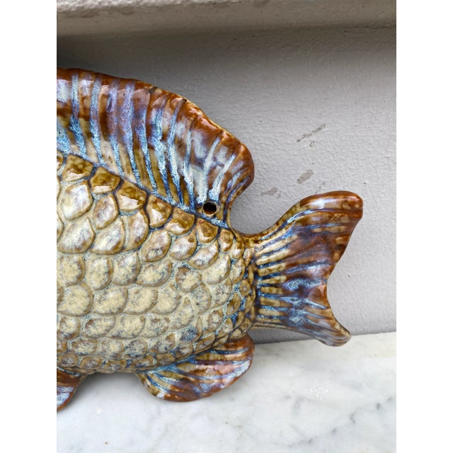 1970s French Majolica Wall Fish Vallauris, Circa 1970 For Sale - Image 5 of 7