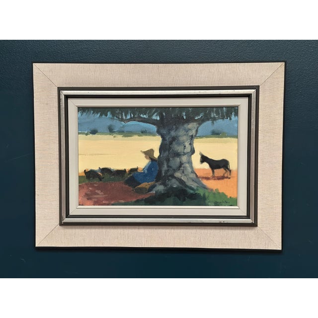 Stig Wernheden, Shepherd, 1960s, Oil Painting on Canvas, Framed For Sale - Image 8 of 11