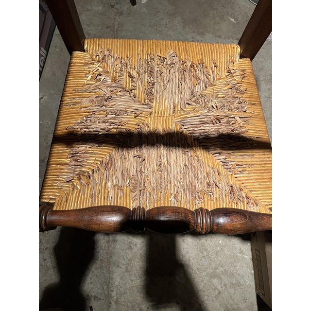 Wood and Straw Chair attributed to Charles Dudouyt, 1930s For Sale - Image 11 of 12