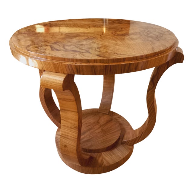Art Deco Round Pedestal Table, 1930s For Sale