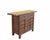 Dating to 1806, this antique sideboard is made from solid elm wood, showcasing a hand-carved facade with deep scrolling...