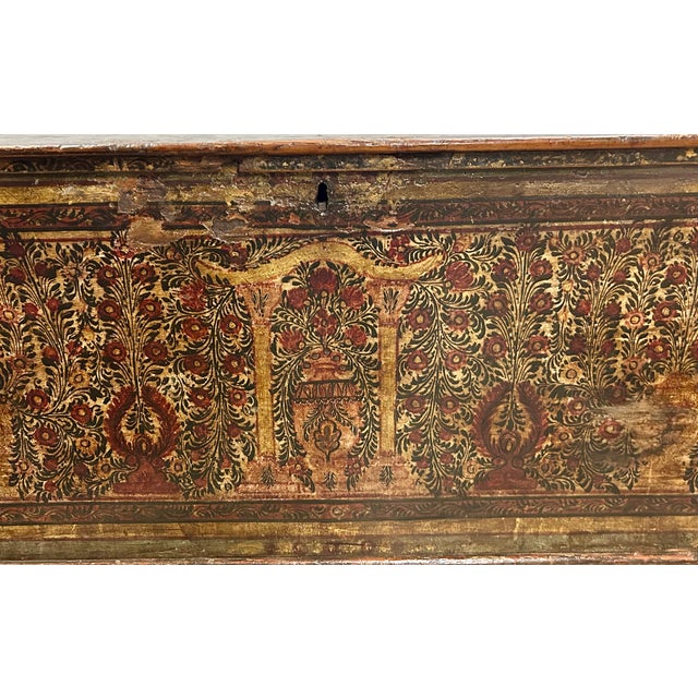 Adriatic Dowry Chest/Trunk in Hand-Painted Pine, Ca. 1870 For Sale - Image 11 of 13