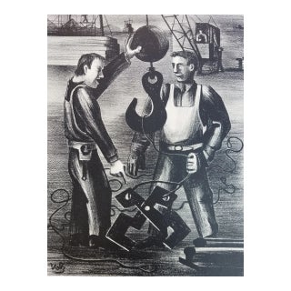 Herman Roderick Volz "The Argument" Wpa & Modern Expressionist Artist For Sale