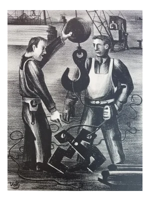 Herman Roderick Volz "The Argument" Wpa & Modern Expressionist Artist