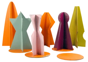 Postmodern Spatial Cardboard Forms, 1980s, Set of 10