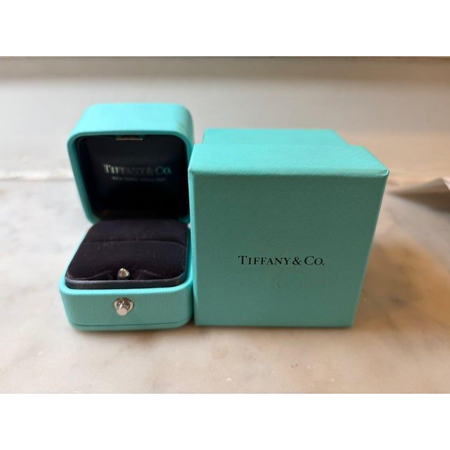 Silver Tiffany & Co. Platinum Diamond Forever Band Ring 0.27ct 4.58g, Size 4 For Sale - Image 8 of 8