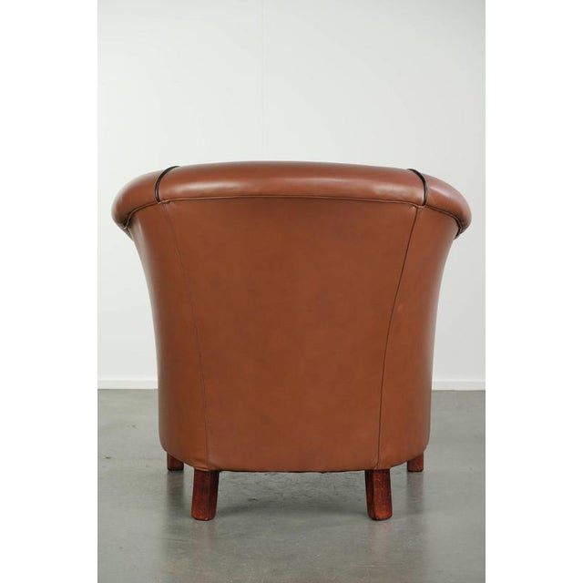 English Cowhide Leather Club Armchair For Sale - Image 4 of 14