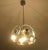 Chandelier on a silver-plated frame with 6 cut glass discs, Italy 1960s. Up to 250V (Europe/UK Standard).The wiring of...