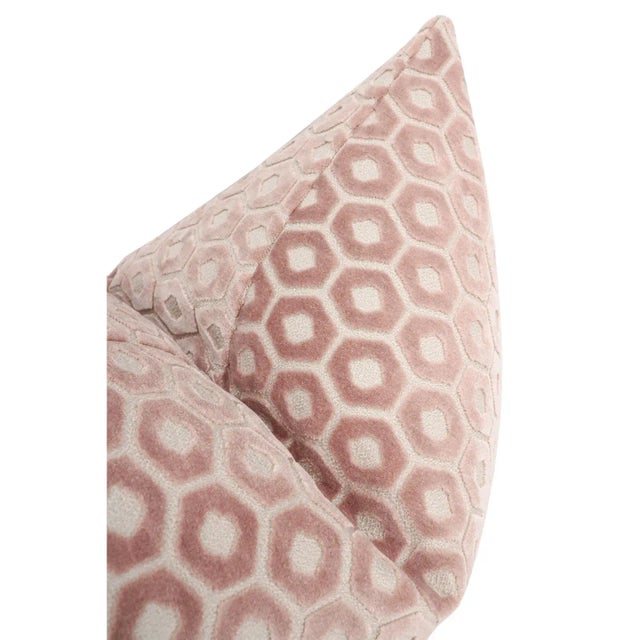 20" Paloma Cut Velvet Blush Pillows - a Pair For Sale - Image 4 of 5