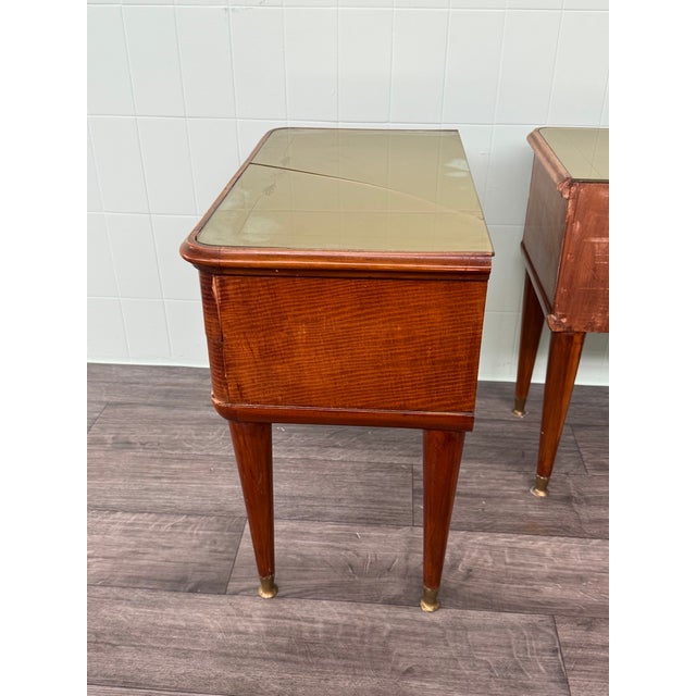 Wood Vintage Italian Bedside Tables, 1950s, Set of 2 For Sale - Image 7 of 17