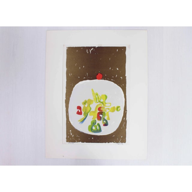 Lithography of the artist René Myrha. Swiss painter and sculptor, Myrha went through the 1956-1958 visual arts school. He...