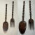 Burnt Umber Oversized Tiki Hand Carved Decorative Wooden Fork & Spoon Wall Decor, Circa 1970s For Sale - Image 8 of 11