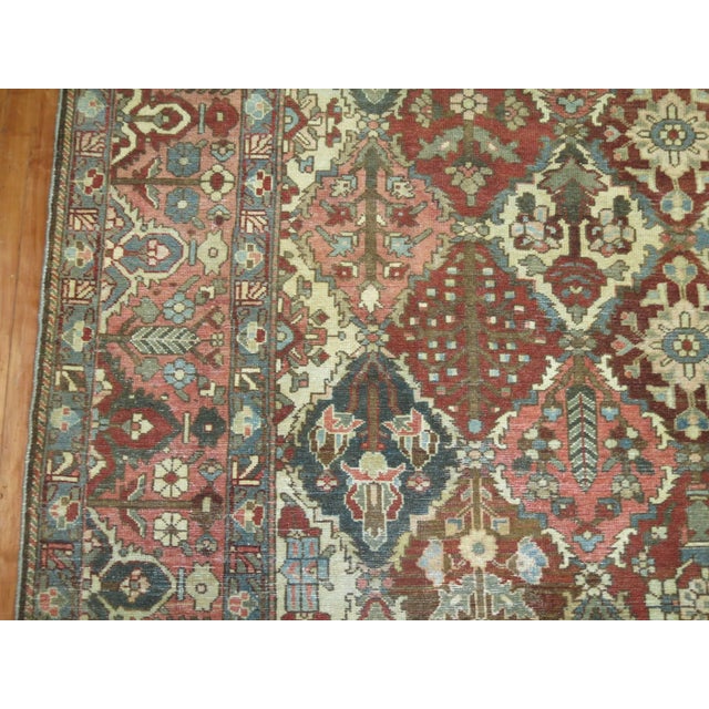 Pink Antique Zabihi Collection Square Persian Bakhtiari Rug For Sale - Image 8 of 9
