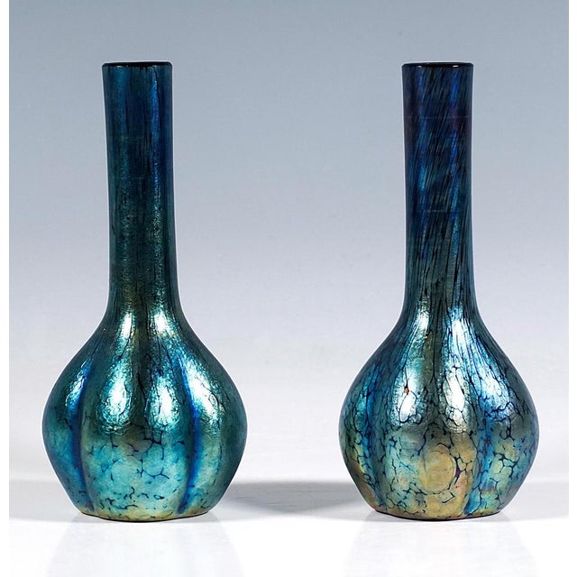 Art Nouveau Ruby Papillon Soliflore Vases from Loetz, Austria-Hungary, 1900s, Set of 2 For Sale - Image 3 of 9