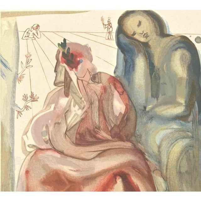 Confession is a woodcut print realized in 1963 for a series illustrating the Medieval poem of the "Divine Comedy" by Dante...