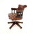Antique Leather Swivel Captains Desk Chair, 1950s For Sale - Image 4 of 11