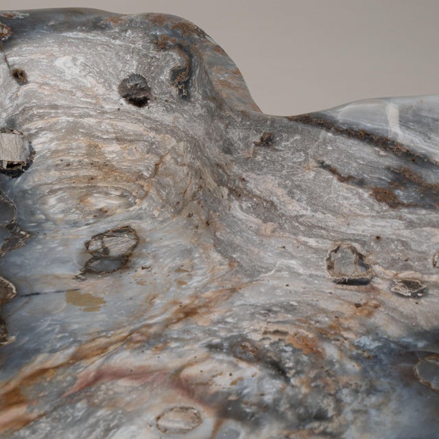 Mid 20th Century Brazil Light Gray Agate Decorative Bowl For Sale In Greensboro - Image 6 of 15