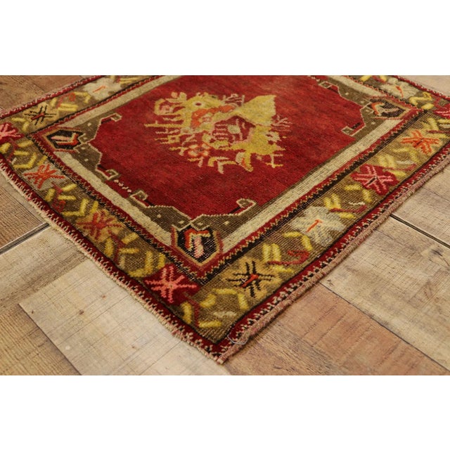 Vintage Turkish Yastik Rug - 02'02 X 02'03 For Sale In Dallas - Image 6 of 8