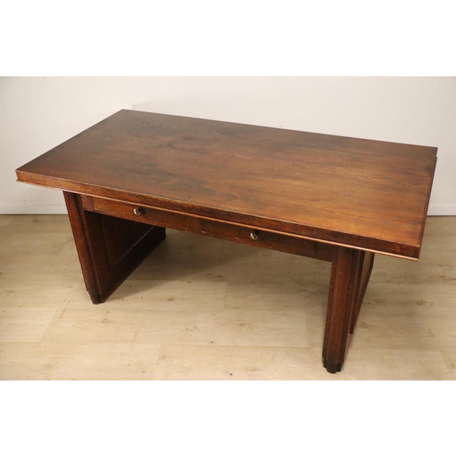 Modern Art Deco Oak Desk, 1940 For Sale - Image 16 of 18