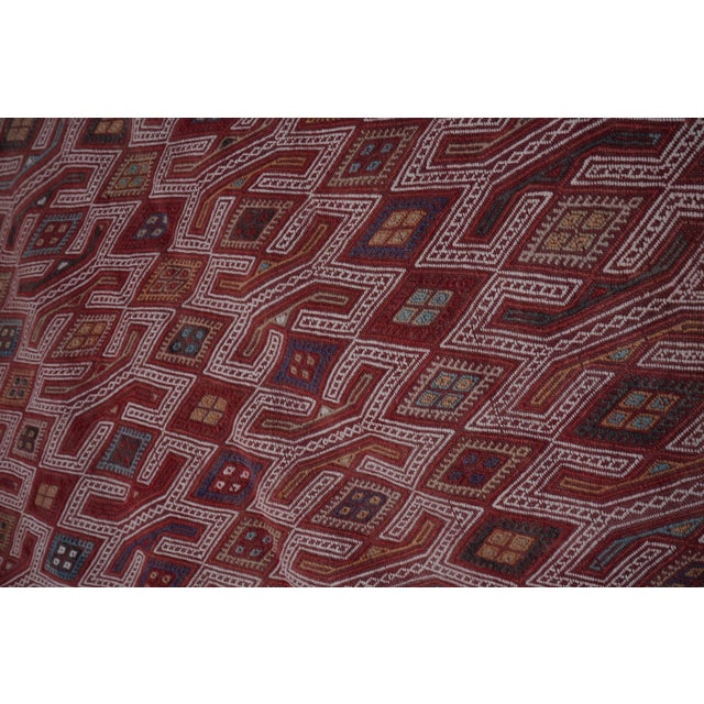 Brick Red Vintage Turkish Jajim Kilim Rug 5'9'' X 8'2'' For Sale - Image 8 of 11