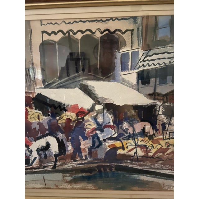 Abstract Contemporary Watercolor Painting Signed Schwind 60s For Sale - Image 4 of 13