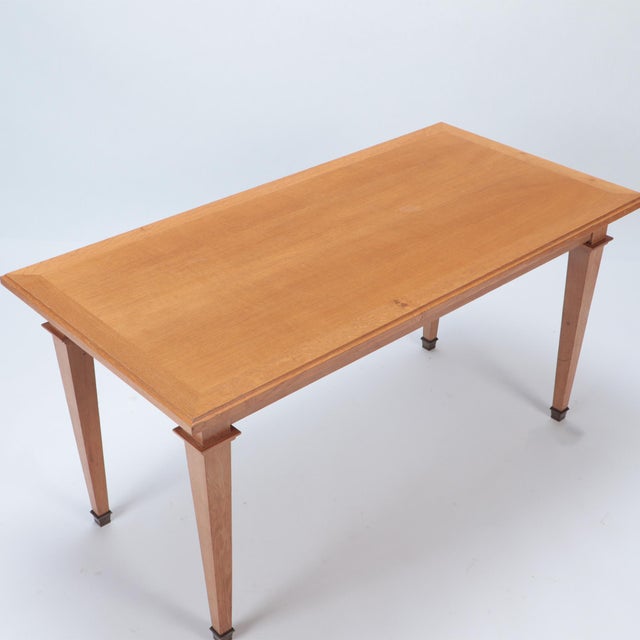 A French Oak Library Table, in the Manner of Jacques Adnet, C. 1940. For Sale - Image 4 of 7