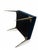 Colette Ottoman in Navy Velvet With Vintage Solid Brass Stiletto Legs For Sale In New York - Image 6 of 6