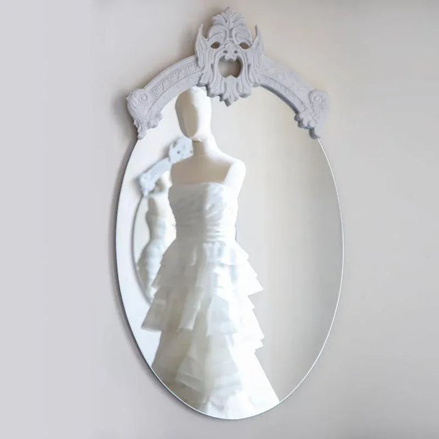 Contemporary Marble Neo Baroque Mask Mirror by Roberto Semprini For Sale - Image 3 of 7