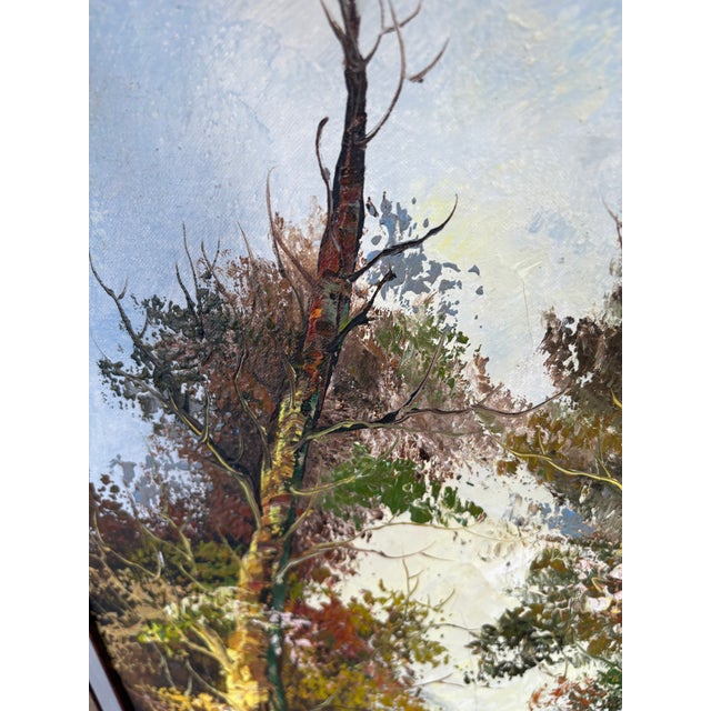 Rustic European Detailed Landscape Oil Painting For Sale - Image 3 of 9