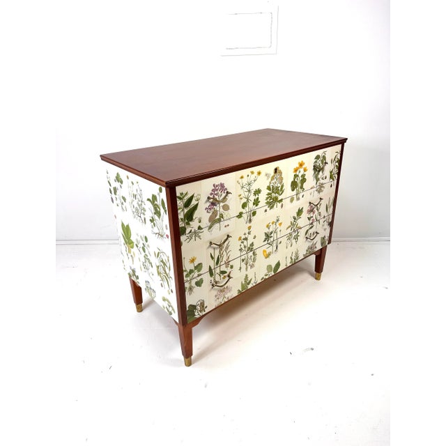 1950's Swedish Dresser With Nordens Flora Illustrations For Sale - Image 11 of 11