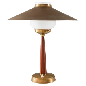 Swedish Modern Table Lamp in Brass and Glass, 1940s