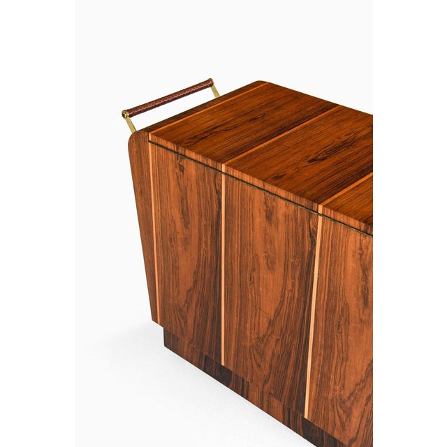 Bar Trolley in Brass and Rosewood from Erik Matsson, 1930s For Sale - Image 12 of 15