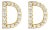 10K Yellow Gold 1/10 Cttw Diamond 'D' Initial Stud Earring For Sale