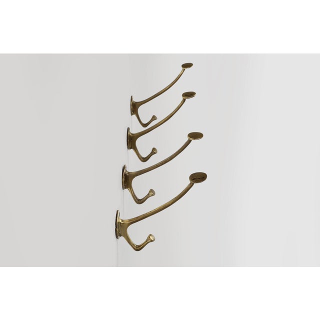 Art Nouveau Brass Wall Hooks from Adolf Loos, Vienna, Austria, 1910s, Set of 4 For Sale - Image 3 of 11