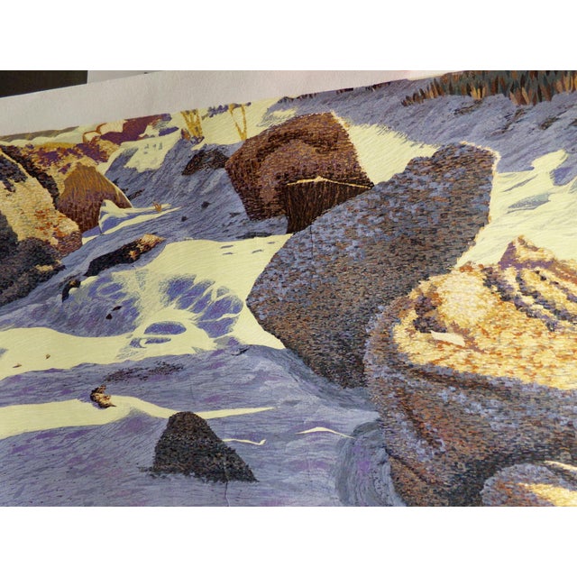 Impressionist Gordon Mortensen "Rocks at Spanish Bay" Hand Signed LTD Ed Woodcut Artwork, For Sale - Image 3 of 7