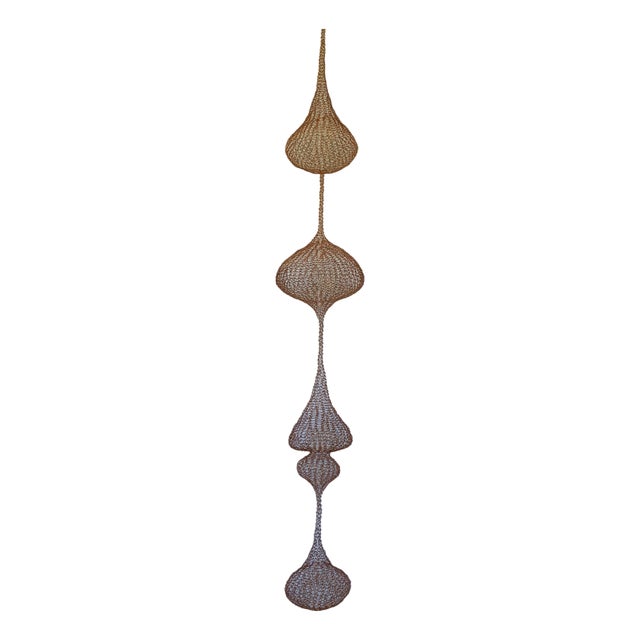Handmade Copper Wire Sculpture Inspired by the Handwoven Technique of Ruth Asawa #25 For Sale