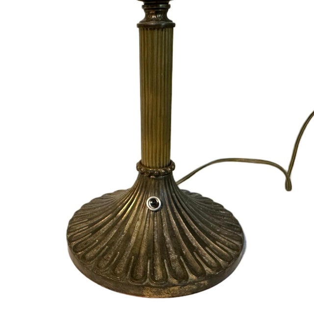 Antique Late 19th Century Bradley Hubbard Hand Painted Opaline Converted Oil Lamp For Sale - Image 9 of 10