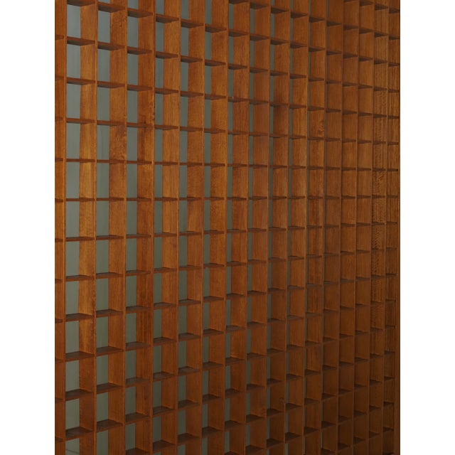 Wooden Room Divider with Lattice Design, 1960 For Sale - Image 17 of 18
