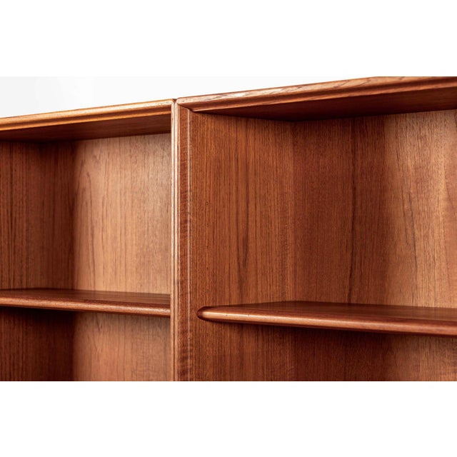 1960s Large Mid Century Swedish Teak Wood Bookshelf Wall Unit by Bodafors For Sale - Image 5 of 17