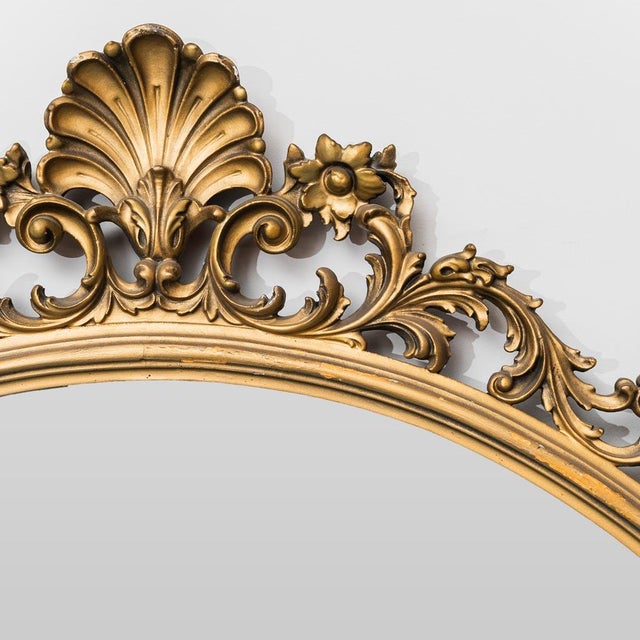 Gilded Wooden Wall Mirror, 1950s For Sale - Image 3 of 8