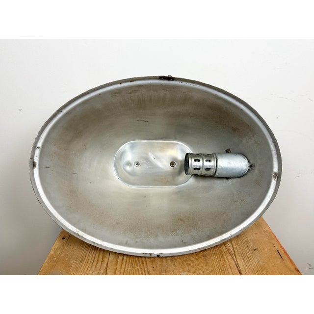 Large Oval Industrial Polish Factory Pendant Lamp from Predom Mesko, 1960s For Sale - Image 12 of 13