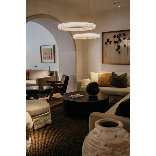 Halo with Pipe 100 Pendant Lamp by United Alabaster For Sale - Image 15 of 18