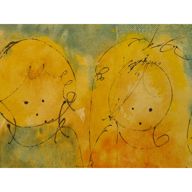 Mid-Century Modern Original 1968 “One‑Man Art Show” Painting for/by Yanni Posnakoff For Sale - Image 3 of 8